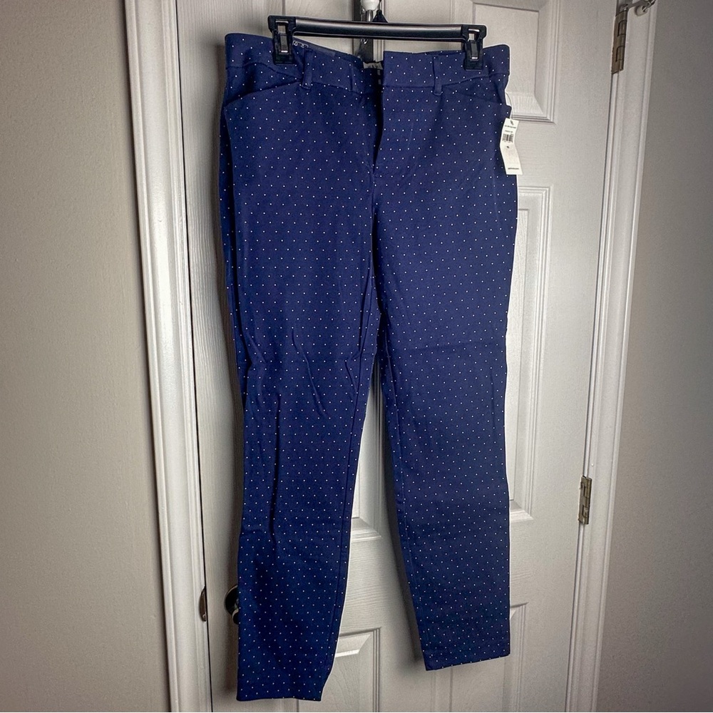 GAP Factory Navy Blue Signature Skinny Trousers with Polka Dots